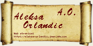 Aleksa Orlandić vizit kartica